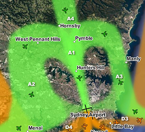 South flow flight paths