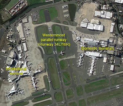 Location of terminals at Sydney Airport